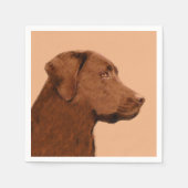 Serviette En Papier Labrador Retriever (Chocolat) Peinture - Chien Art (Devant)
