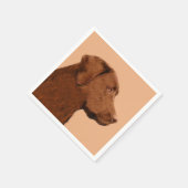Serviette En Papier Labrador Retriever (Chocolat) Peinture - Chien Art (Coin)