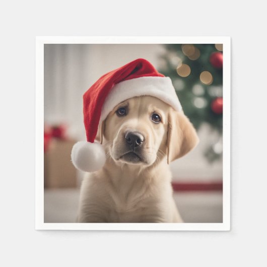 Serviette En Papier Labrador Retriever Christmas (Devant)