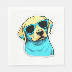 Serviette En Papier Labrador Retriever en lunettes de soleil Cool Clas