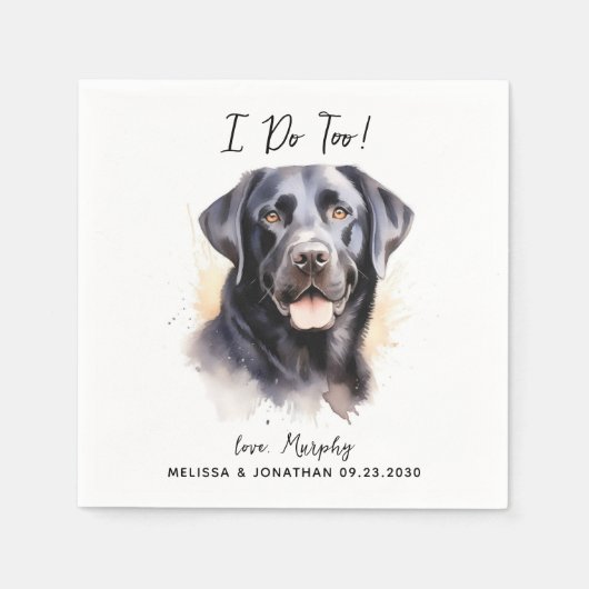 Serviette En Papier Labrador Retriever Modern Chien Mariage Cocktail (Devant)