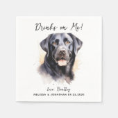 Serviette En Papier Labrador Retriever Modern Chien Mariage Cocktail (Devant)
