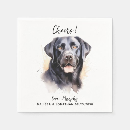 Serviette En Papier Labrador Retriever Modern Chien Mariage Cocktail (Devant)