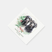 Serviette En Papier Labrador Retriever Moderne Botanique Floral Mariag (Coin)