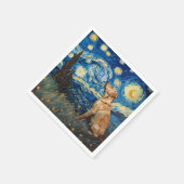 Serviette En Papier Labrador Retriever Yellow Lab Chien Starry Night (Coin)