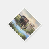 Serviette En Papier Labrador Retrievers, (Chasse aux chiens) (Coin)