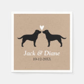 Serviette En Papier Labrador Retrivers Mariage Couple Personnalisé (Devant)