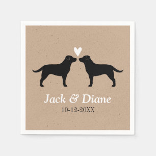 Serviette En Papier Labrador Retrivers Mariage Couple Personnalisé