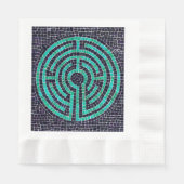 Serviette En Papier LABYRINTH III Papier à lunch moulé Napkin - Blanc (Devant)