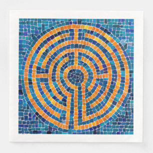 Serviette En Papier LABYRINTH IV Dîner standard Papier Napkin - Blanc