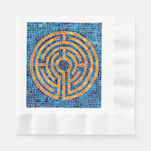 Serviette En Papier LABYRINTH IV Papier à lunch moulé Napkin - Blanc