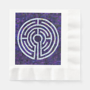 Serviette En Papier LABYRINTH VIII Papier à lunch moulé Napkin - Blanc