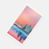 Serviette En Papier Lac d'hiver pittoresque avec Cerf (Coin)