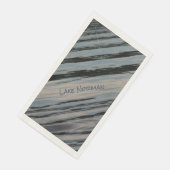 Serviette En Papier Lac Eau Bleu Beige Noir Diagonal Stripes (Coin)