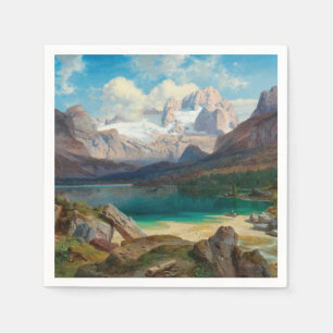Serviette En Papier Lac Gosau Avec Vue Sur Le Massif Dachstein