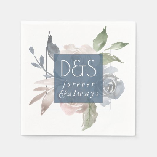 Serviette En Papier Lac Misty | Dusty Floral Toujours pour toujours Mo (Devant)