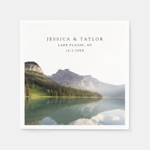 Serviette En Papier Lac Placid Mariage Photo personnalisée Cocktails N