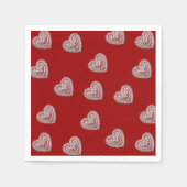Serviette En Papier Lace Hearts Motif Valentine Napkins (Devant)