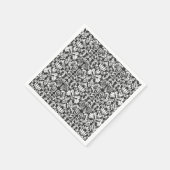 Serviette En Papier Lace noir blanc Damas Brocade (Coin)
