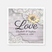 Serviette En Papier Lace wedding shower Sunflower Bois Lumières (Devant)