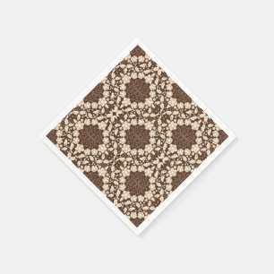 Serviette En Papier Lacey Noël vintage houx, baies, fleurs