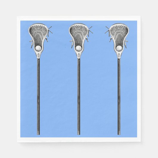 Serviette En Papier Lacrosse Blue Team Napkins (Devant)