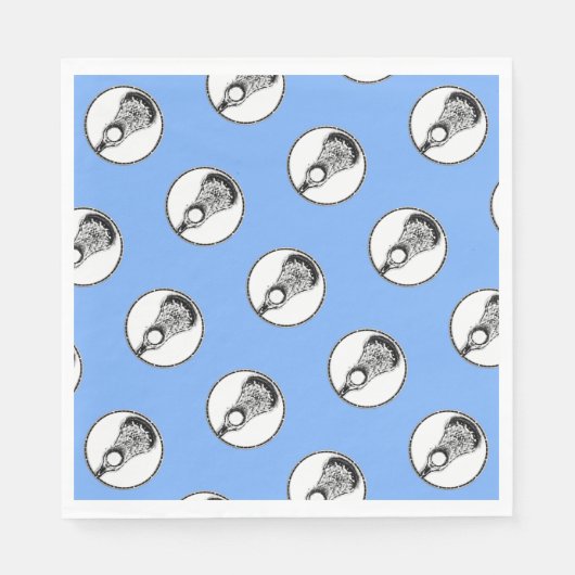 Serviette En Papier Lacrosse Fête bleu clair (Devant)