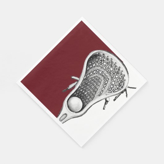 Serviette En Papier Lacrosse Party Maroon (Coin)