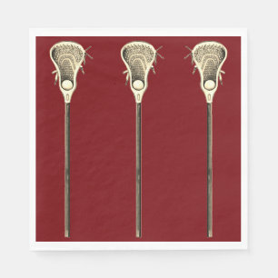 Serviette En Papier Lacrosse Party Maroon