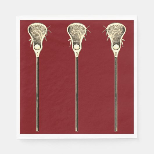 Serviette En Papier Lacrosse Party Maroon (Devant)