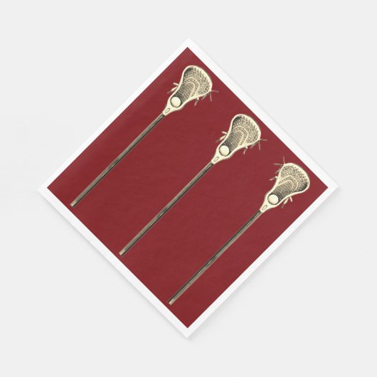 Serviette En Papier Lacrosse Party Maroon (Coin)