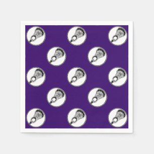 Serviette En Papier Lacrosse Party Purple