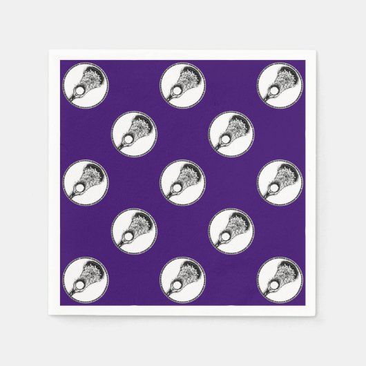 Serviette En Papier Lacrosse Party Purple (Devant)