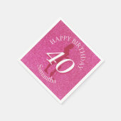 SERVIETTE EN PAPIER LADIES PINK GLITTER BIG BIRTHDAY (Coin)