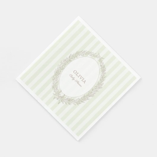 Serviette En Papier Laduree French Caffee Bonjour Bebe Green Stripe (Coin)