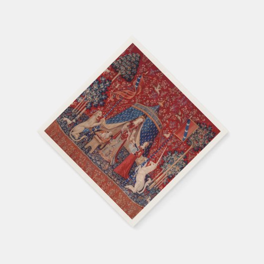 Serviette En Papier Lady and Unicorn Medieval Tapestry Desire (Coin)