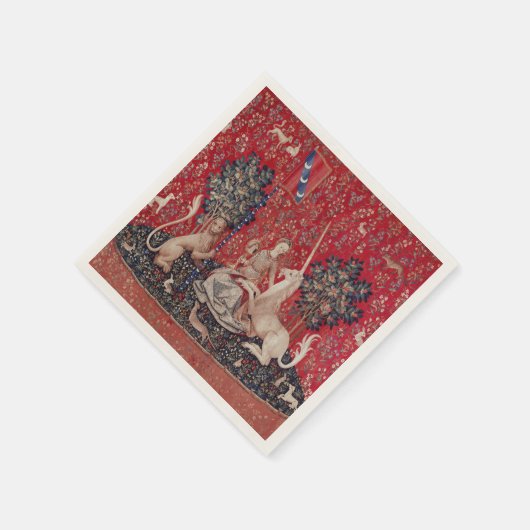 Serviette En Papier Lady and Unicorn Medieval Tapestry Sight (Coin)
