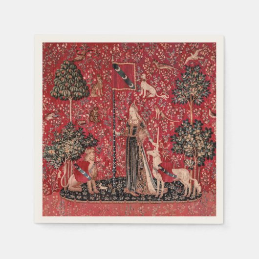 Serviette En Papier Lady and Unicorn Medieval Tapestry Touch (Devant)
