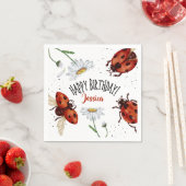 Serviette En Papier Lady Bug Anniversaire Garden Party (En situation)