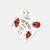 Serviette En Papier Lady Bug Anniversaire Garden Party (Coin)