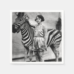 Serviette En Papier Lady Cirque tatouée et serviettes Zebra