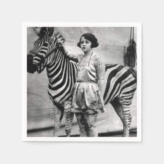 Serviette En Papier Lady Cirque tatouée et serviettes Zebra (Devant)