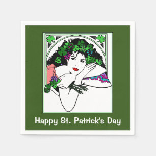 Serviette En Papier Lady On St. Patricks Day Napkins