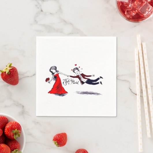 Serviette En Papier Lady Pulling Mari drôle Mariage (En situation)