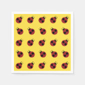 Serviette En Papier Ladybug 60s rétro cool rouge jaune (Devant)
