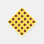 Serviette En Papier Ladybug 60s rétro cool rouge jaune (Coin)