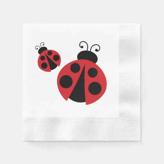 Serviette En Papier Ladybug Baby shower ou fête d'anniversaire (Devant)