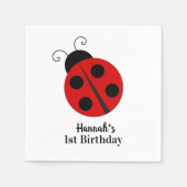 Serviette En Papier Ladybug Birthday Personnalisé (Devant)