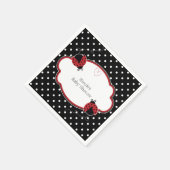 Serviette En Papier Ladybug Black White & Red Polka Dot Party (Coin)
