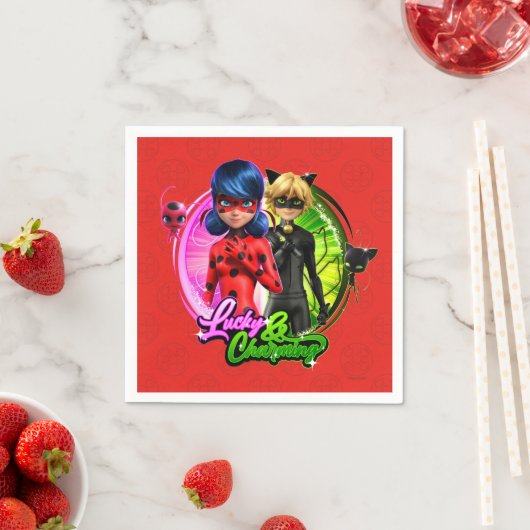 Serviette En Papier Ladybug & Cat Noir | Lucky & Charming (En situation)